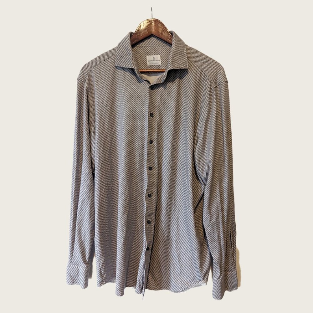 EMANUEL BERG - Patterned stretch shirt - Sz 17/43